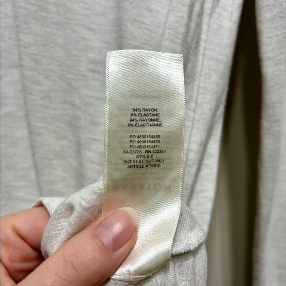 Babaton Aritzia Mock Neck Long Sleeve Fitted Knit Top Women’s Small White Grey - Picture 7 of 8